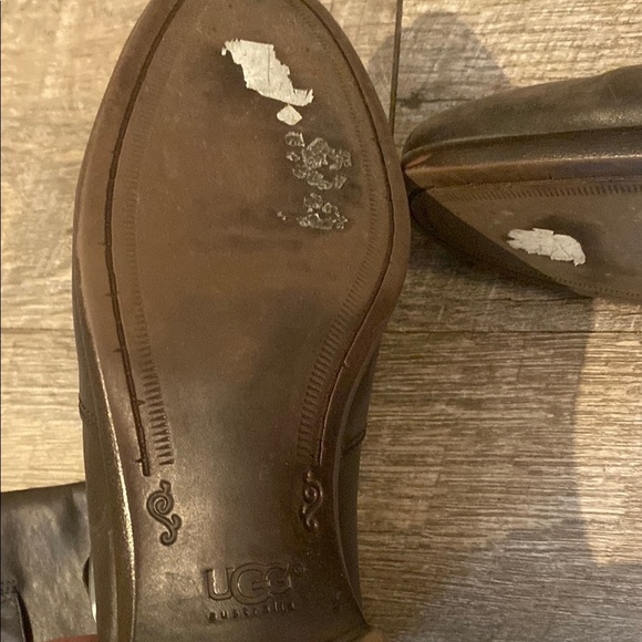 UGG Brown Leather MOTO Boots with Buckle Straps - Picture 13 of 16